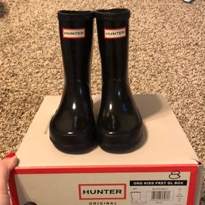 Black Toddler Girl Hunter Rain Boots Sz. 8US